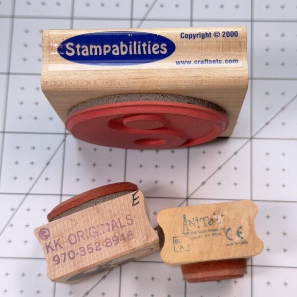 Lot of 3 Yin Yang Symbol Rubber Stamp Dragon Fly Mixed Sizes Craft Scrapbook - Picture 4 of 5